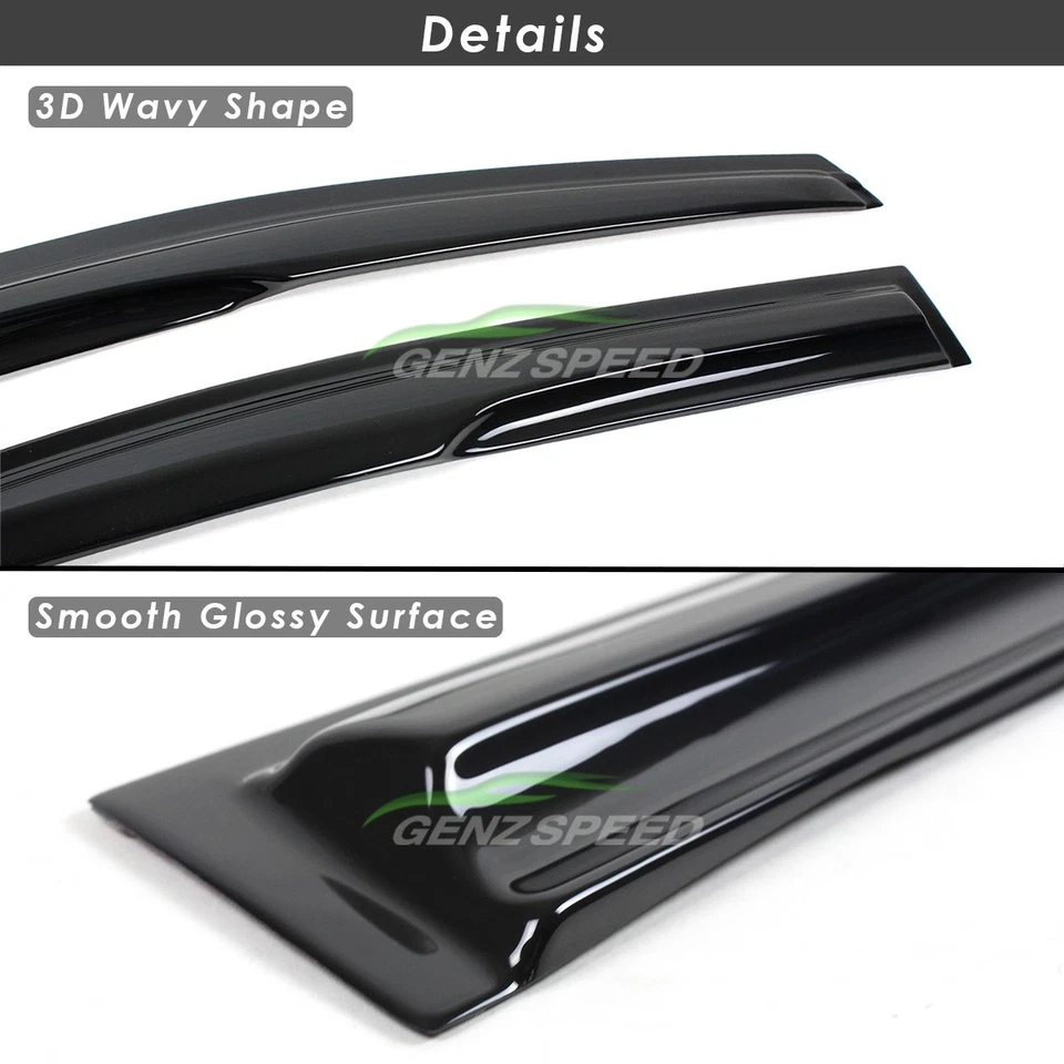 Para Nissan Sentra B18 JDM Mugen 2020-2025 estilo viseras de ventana protectores de lluvia respiraderos Foto 2 de 4