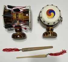 Two pieces Korea Traditional Drum Musical Instrument Souvenir Decoration Travels