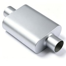 Universal Dual-chamber Exhaust Muffler 2.25 Inch Inlet And Outlet 17 2.25in