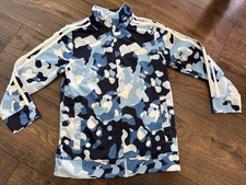 Adidas Girls' Camouflage Blue Multicolored Track Jacket Size 7 Regular Fit