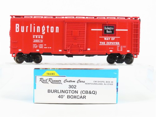 Coche de carga HO Athearn/Rail Runner 302 CB&Q Burlington Route 40' #38975 - mejorado | Zustand: Used