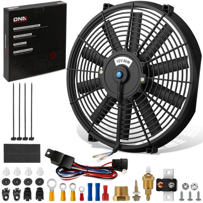 16'' 2000 CFM High Performance Slim Electric Radiator Fan Relay Kit Mounting Kit