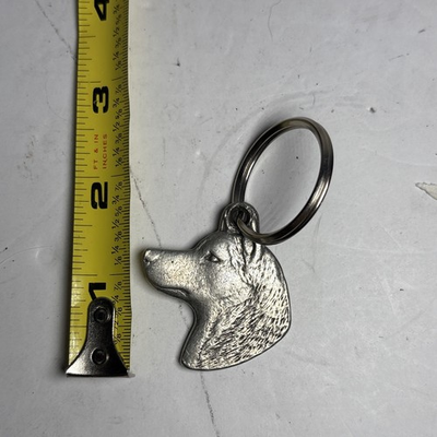 #ad Vintage 1982 Rawcliffe Pewter I Love My Dog Keychain Siberian Husky $7.20