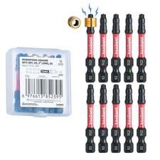toolant Robertson Bits Set, Square Drill Bit Impact S2 Steel with Magnetic CNC 