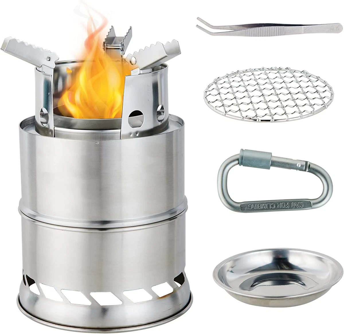 Portable Backpacking Camping Hiking Wood Gasifier Stove Efficient Burning |  eBay