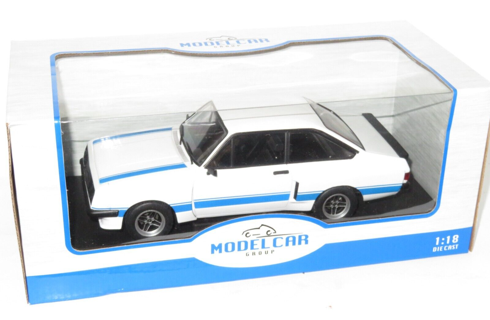 1/18 Ford Escort Mk.2  RS2000  X-Pack  - White + Blue Stripe