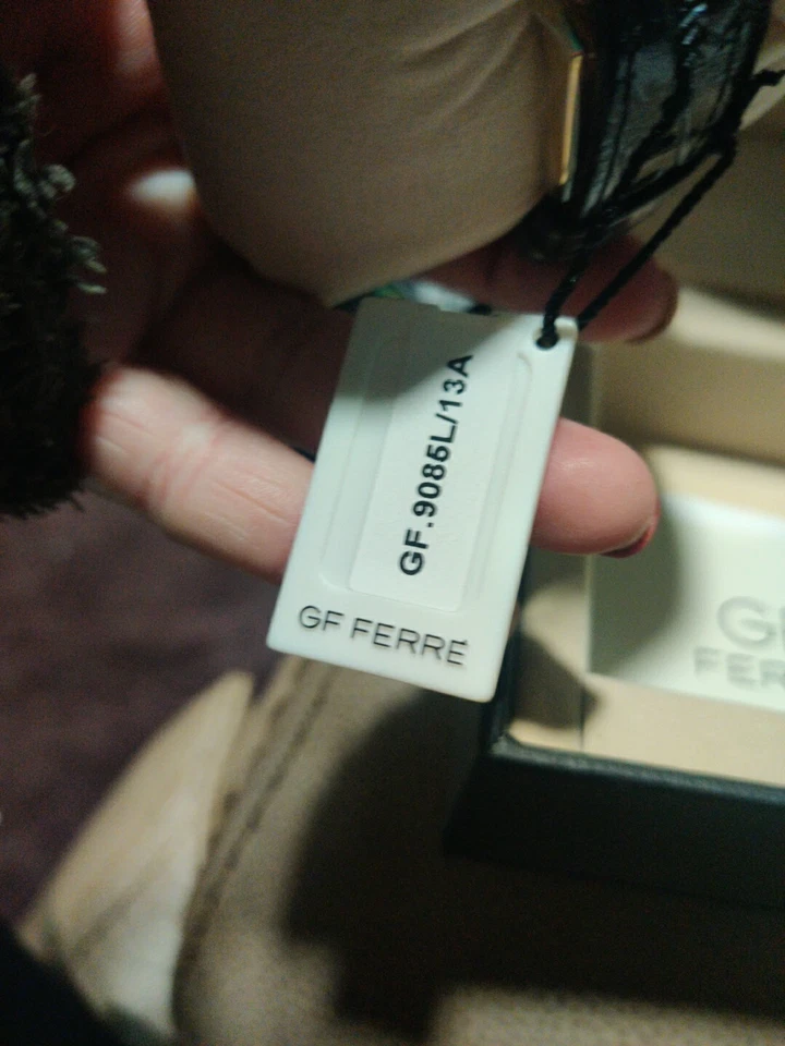 GF Ferre GF.9085L/13 A Women's Black Band Gold Tone Watch New In Box MSRP 1450. - Image 2 of 4