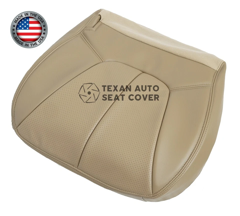 Ford Expedition XLT 1998 5,4 L parte inferior del conductor cubierta de asiento de cuero perforado tostado Foto 3 de 4