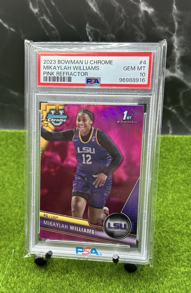 2023 Bowman U Chrome MIKAYLAH WILLIAMS #4 1st Pink Refractor 💎PSA 10💎 LSU - Image 2 of 3
