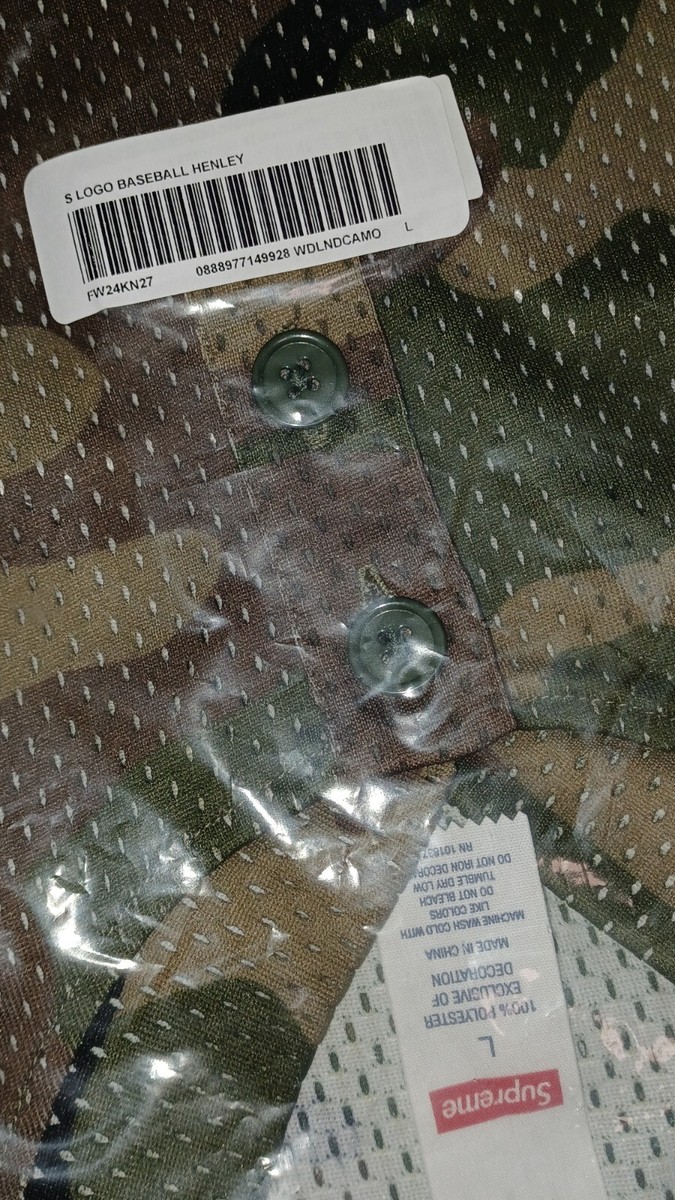 Size L - Supreme S Logo Baseball Henley (Woodland Camo)(FW24 Size L - Supreme S Logo Baseball Henley (Woodland Camo)(FW24