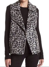 Nwt Jolt Moto Vest Grey/black Cheetah Print Size S
