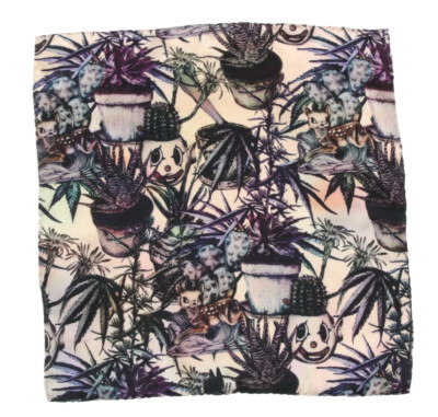 PAUL SMITH Psychedelic Cactus Head Kitchy Deer Acid Trip Pocket Square