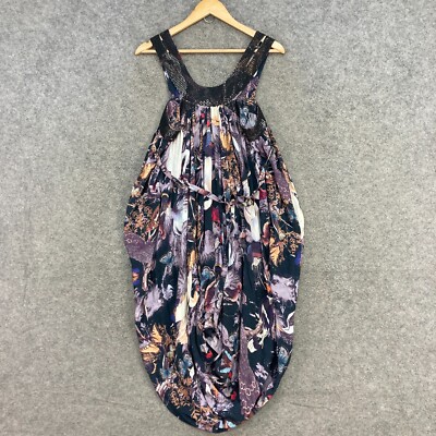 Trelise Cooper Dress Womens 8 Multicolour Sleeveless Frock of Birds Beaded 15732