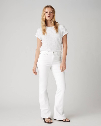 Levi's 726 Womens Jeans Soft Clean White High Rise Flare Leg Stretch 30x32 NWT