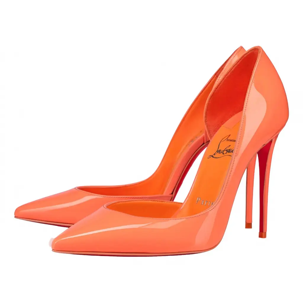Christian Louboutin Iriza 100 Drag Orange Patent Leather D'Orsay