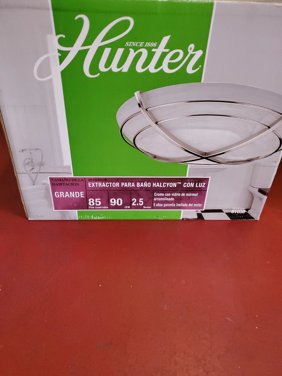 Hunter Home Comfort Halcyon Bathroom Ventilation Exhaust Fan and Light  Fixture | eBay