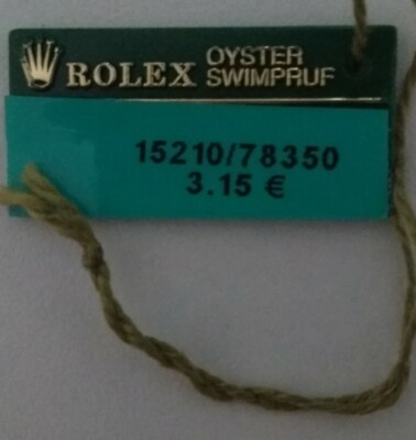 Vintage ROLEX Green Hang Tag Sello ROLEX Watch Oyster Perpetual Date 15210