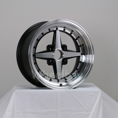 4 ROTA WHEEL ZERO PLUS 15X8 4X100 20 67.1 FR BLACK 3'' LIP 14.6 LBS