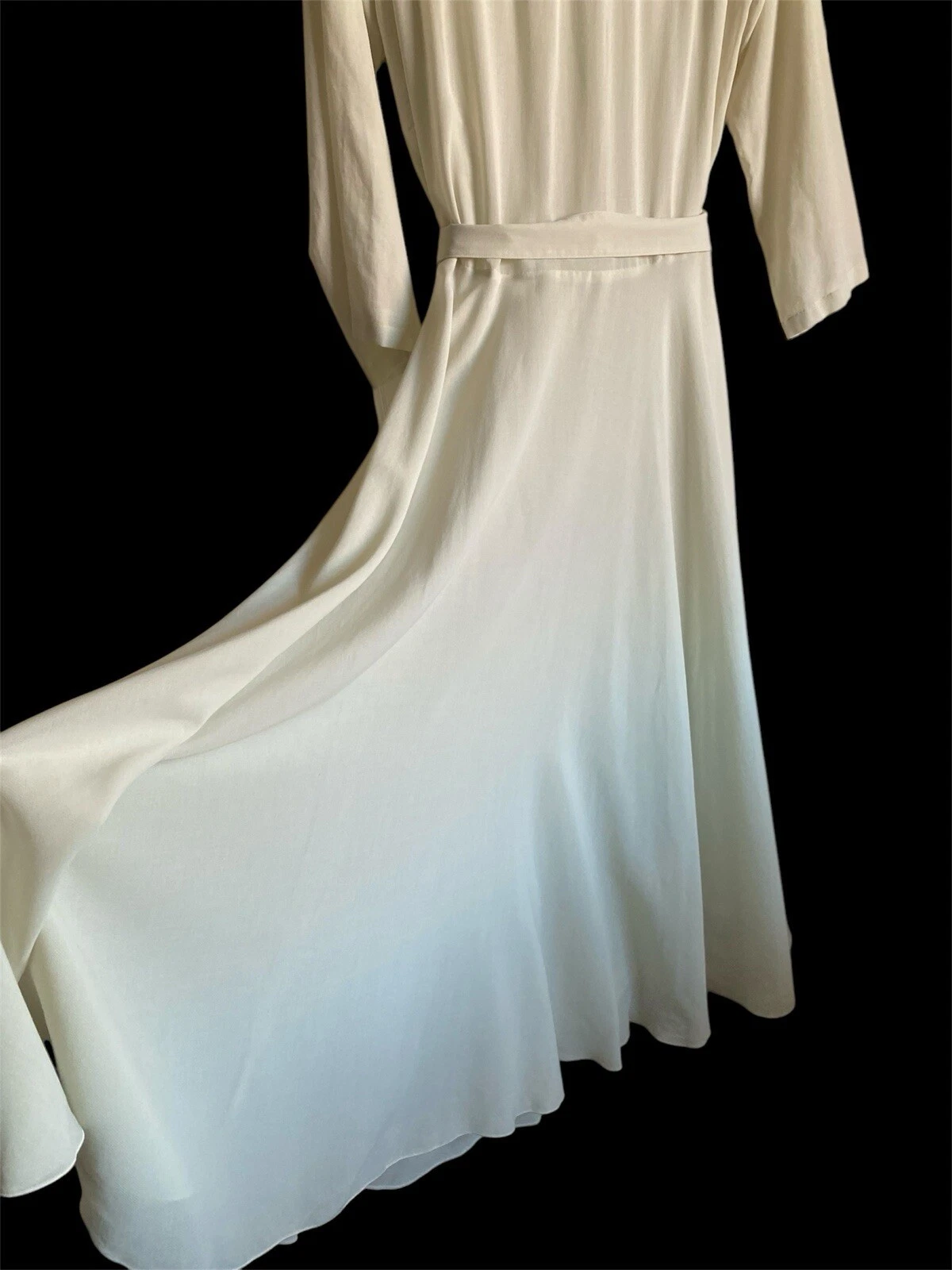 MAISON MARGIELA Abito MIDI Maison Martin Margiela Paris trasparente con colletto e cintura avorio taglia 46 L