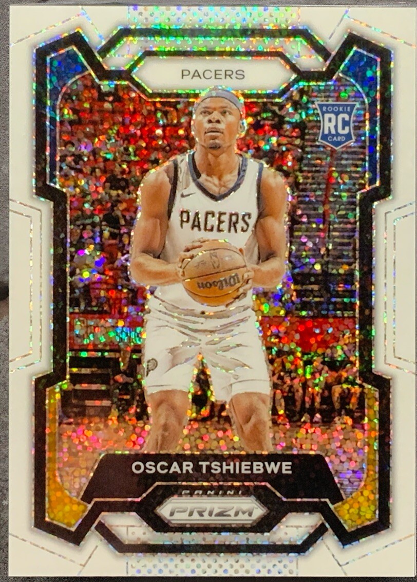 2023-24 Panini Prizm Oscar Tshiebwe White Sparkle SSP RC #292  Indiana Pacers
