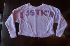 Justice Girls Sweatshirt Top Size 10 Purple Active Sport Pullover Crew Neck
