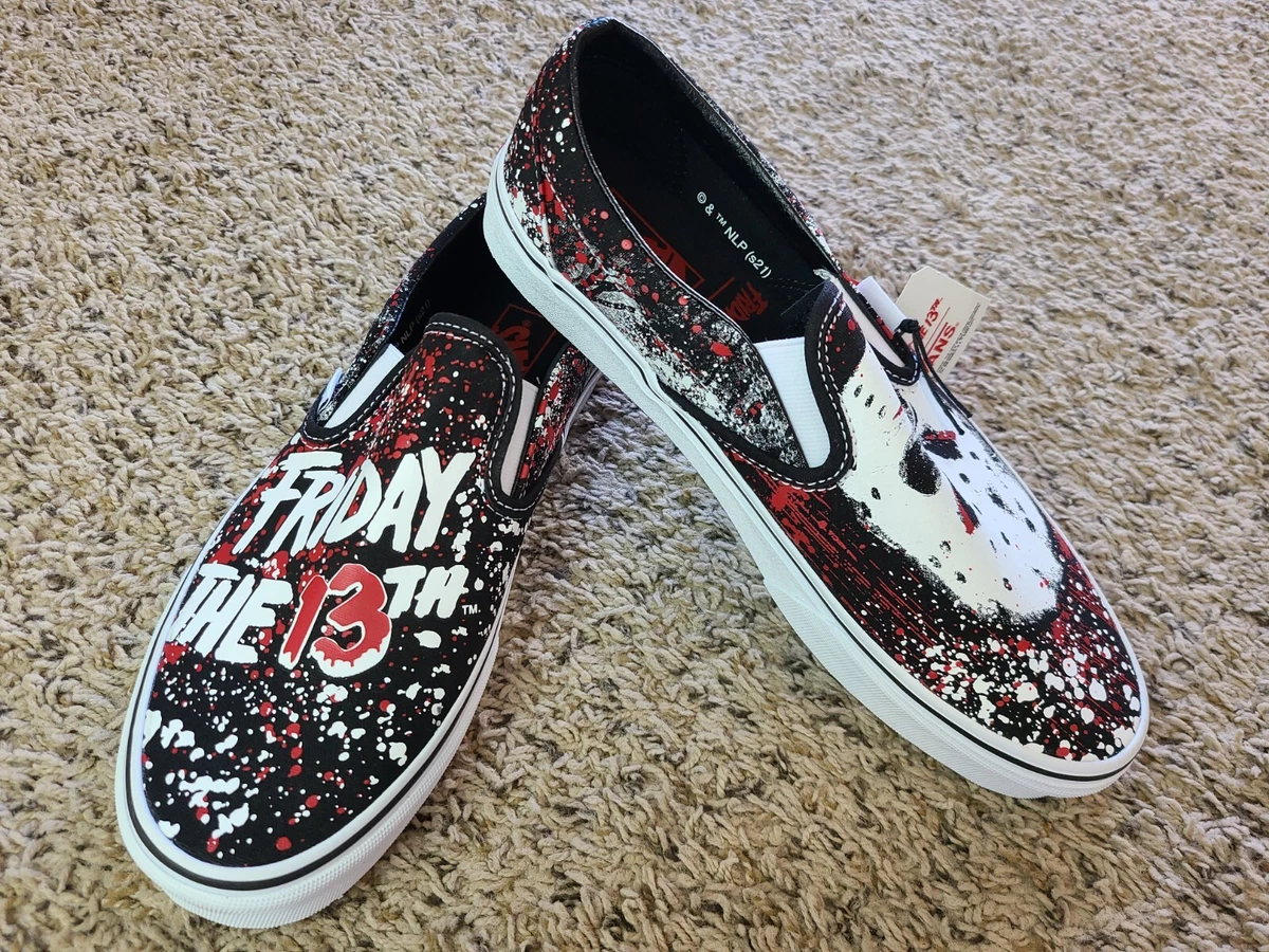VANS x House Of Terror FRIDAY THE 13th Mens Sz 10 Jason Voorhees Slip On NWOB