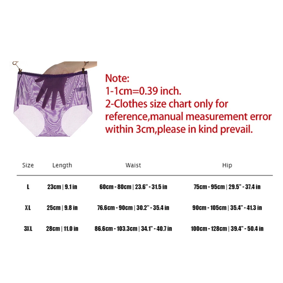 Women Panties Underwear Knickers Sexy Briefs Lingerie Stretch Sheer Transparent - Image 3 of 4