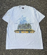 Vintage Wolf Native American Screen Stars Art Tshirt Large Single Stitch