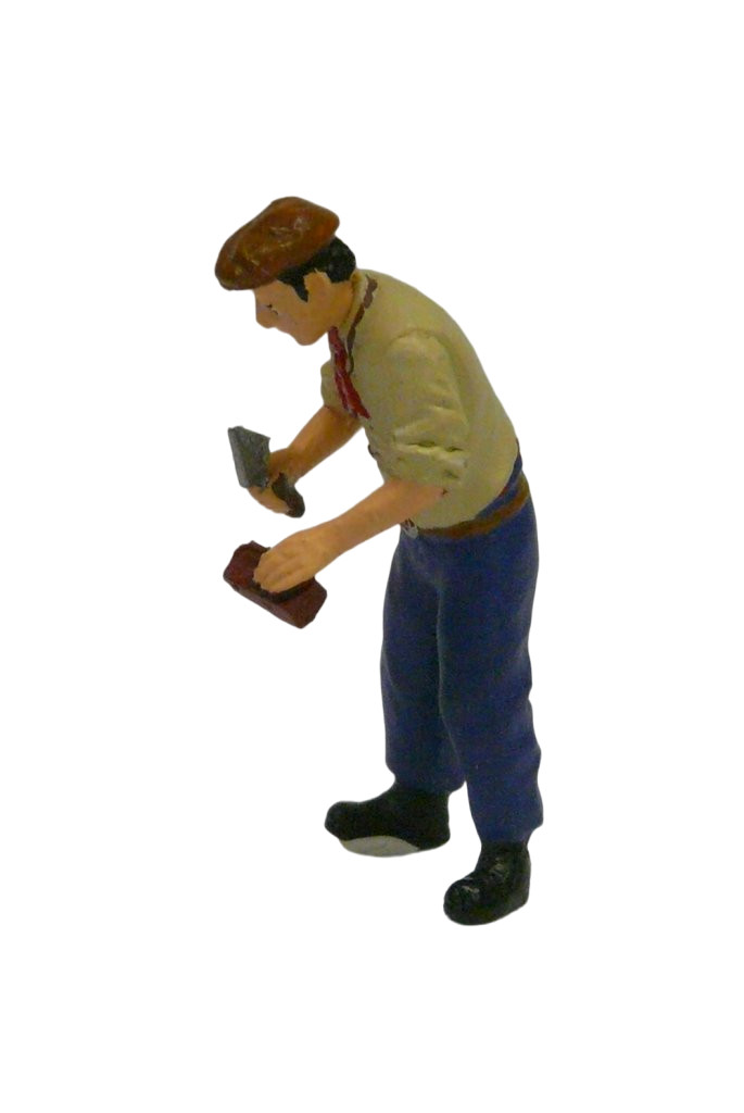 Figurine de maçon 1/43 miniature réaliste pour décor de réseau ferroviaire