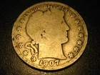 1907-S 90% Silver Barber Half Dollar Good               ^^^^^