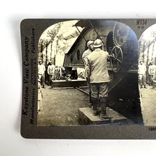 Antique WWI Cannon Photos Keystone View Co 18640 Cannon Mounted on Railway Track