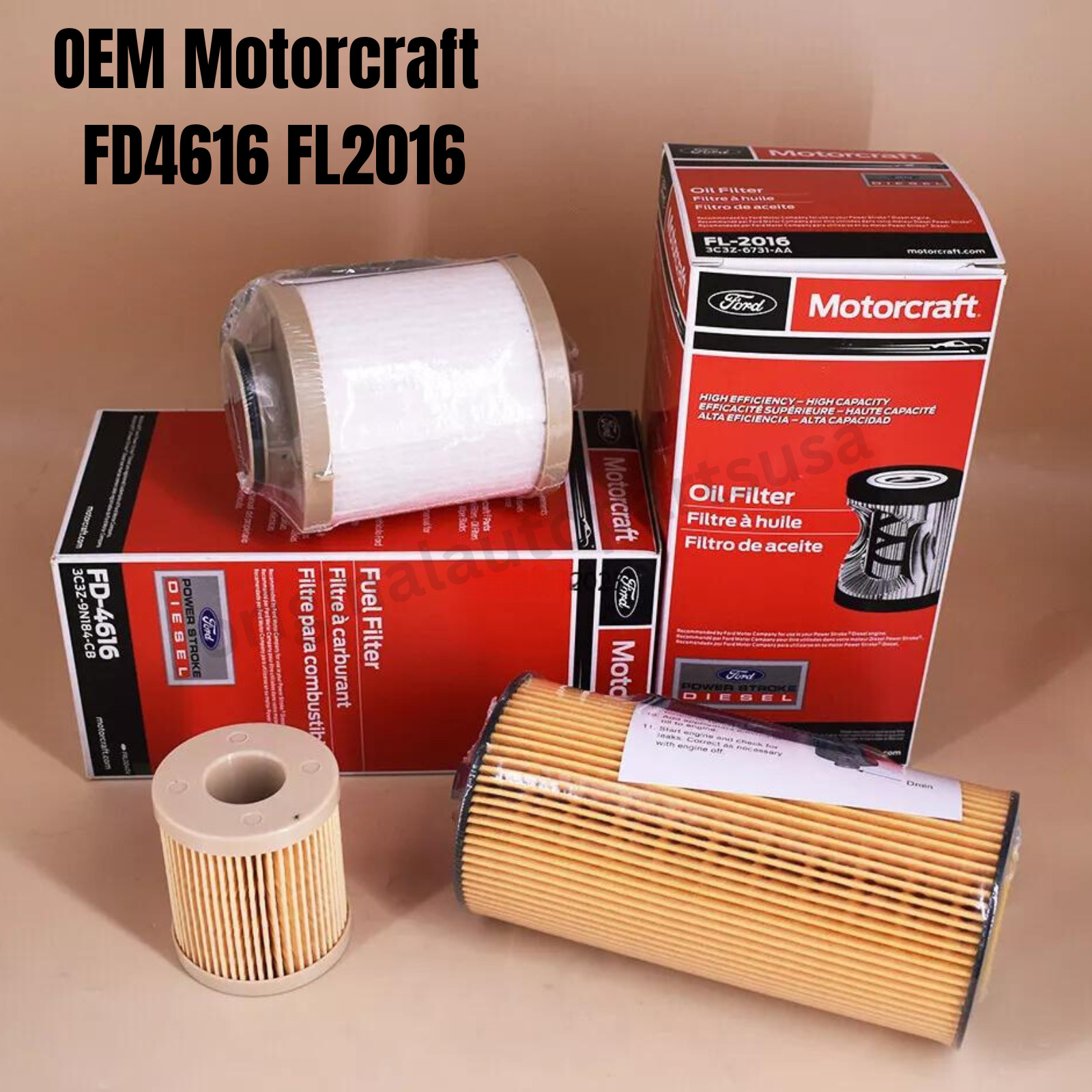 OEM Motorcraft FD4616 FL2016 Powerstroke Diesel Oil & Fuel Filter Kit