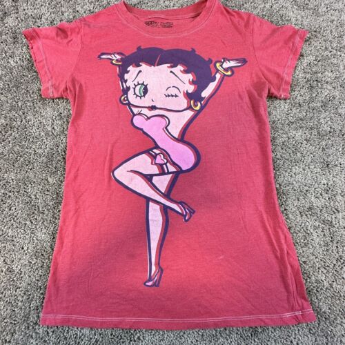Betty Boop T-Shirt Damen XL rot kurzärmlig Oberteil süß leicht lässig - Bild 1 von 11