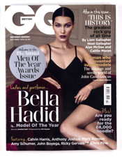 BELLA HADID LIAM NOEL GALLAGHER ALAN McGEE AMY SCHUMER CALVIN HARRIS Gq magazine