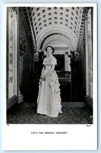 Rppc Her Royal Highness Princess Margaret Beautiful Gown Royalty Baron Postcard Ebay