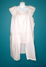 NWT Vtg 3 Pcs Baby Doll Nightie Set W/ Panties  Robe White Red Dots Sz M NOS