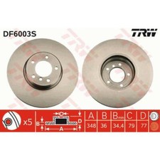 TRW 2X Disque De Frein Avant 348 Ventilé Pour BMW 5 Series Touring E61 6 Series