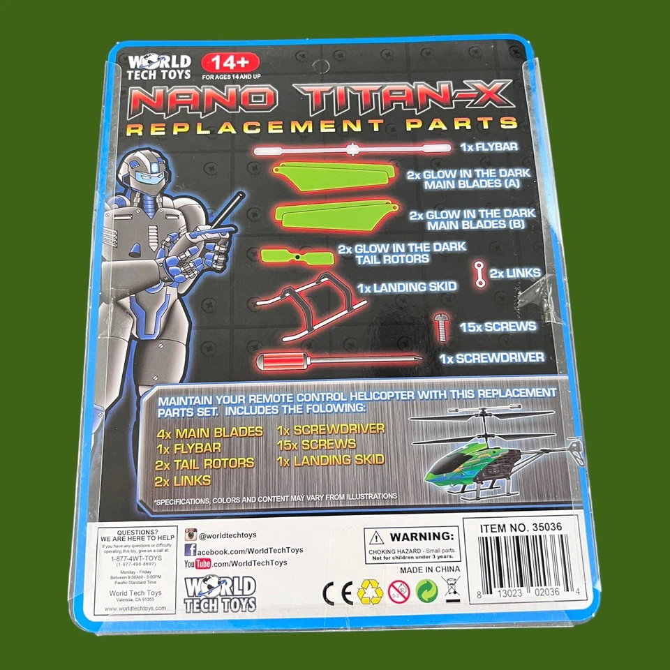 🚁Nano Titan Replacement Parts Helicopter Item 35036 World Tech Toys - Sealed - Image 3 of 4