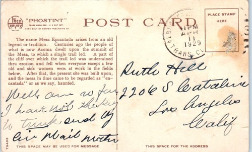 ENCHANTED MESA Laguna, New Mexico NM c1929 - Postcard - Picture 2 of 2