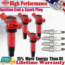 UF611 Ignition Coils + Spark Plugs For 2011-2015 Kia Optima Sonata 2.4L L4 4PCS