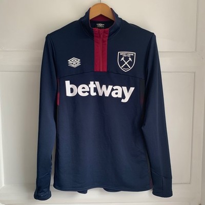 Haut D'entraînement West Ham United 2020-21 - 1/4 Zip Umbro Gris/Bordeaux - Taille L - Occasion