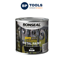 Ronseal 39179 Direct To Metal Paint Black Gloss 250ml