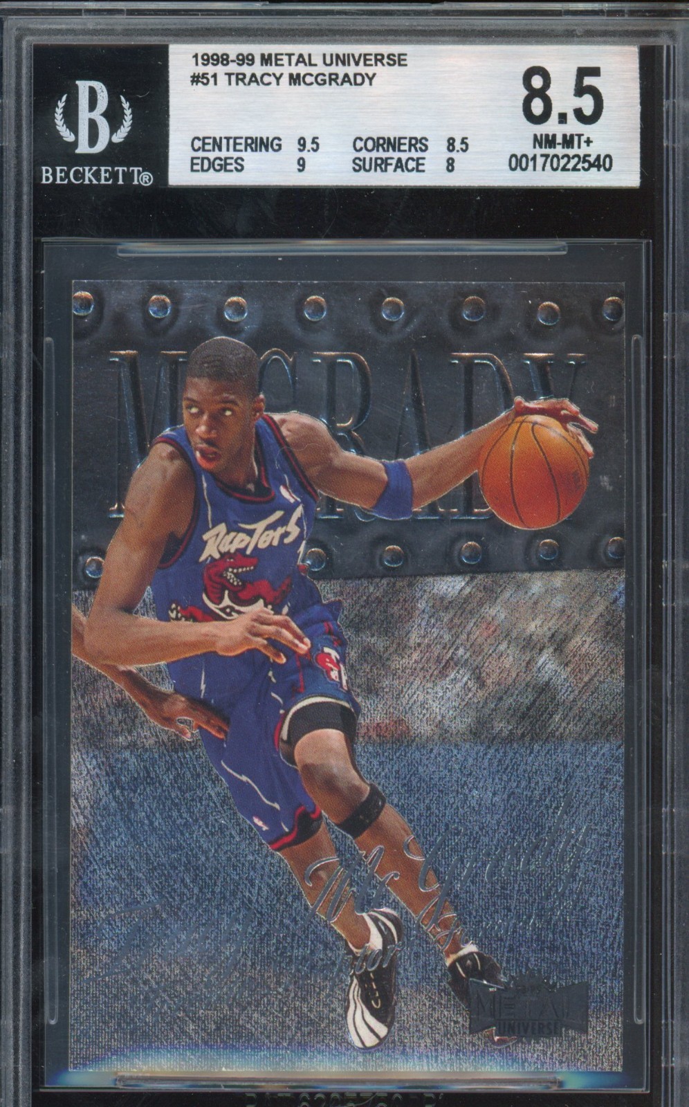 1998-99 Skybox TRACY MCGRADY #51 Metal Universe BGS 8.5 Toronto Raptors