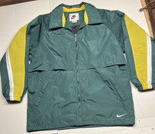 Nike Vintage 90's Men's Size L Green Yellow White Windbreaker Embroidered Logo