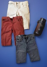 3 POLO Ralph Lauren Boys white peach Sullivan Slim fit Denim shorts size 14 lot