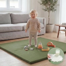 Baby Play Mat 50x50 Inches, 1.3" Thick Padded Waterproof Floor Cushion  Play...