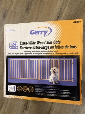 Four Paws  Extra Wide Expandable Vertical Wood Slat Dog Gate, 52-93'' W x 24''H