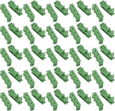 20Sets C45 DIN Rail PCB Mounting Green Bracket Holder Carrier Clips for Width 35