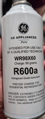 Original GE Brand WR98X60 Refrigerant Charge, R600A, 60 Grams. Fast Shipping