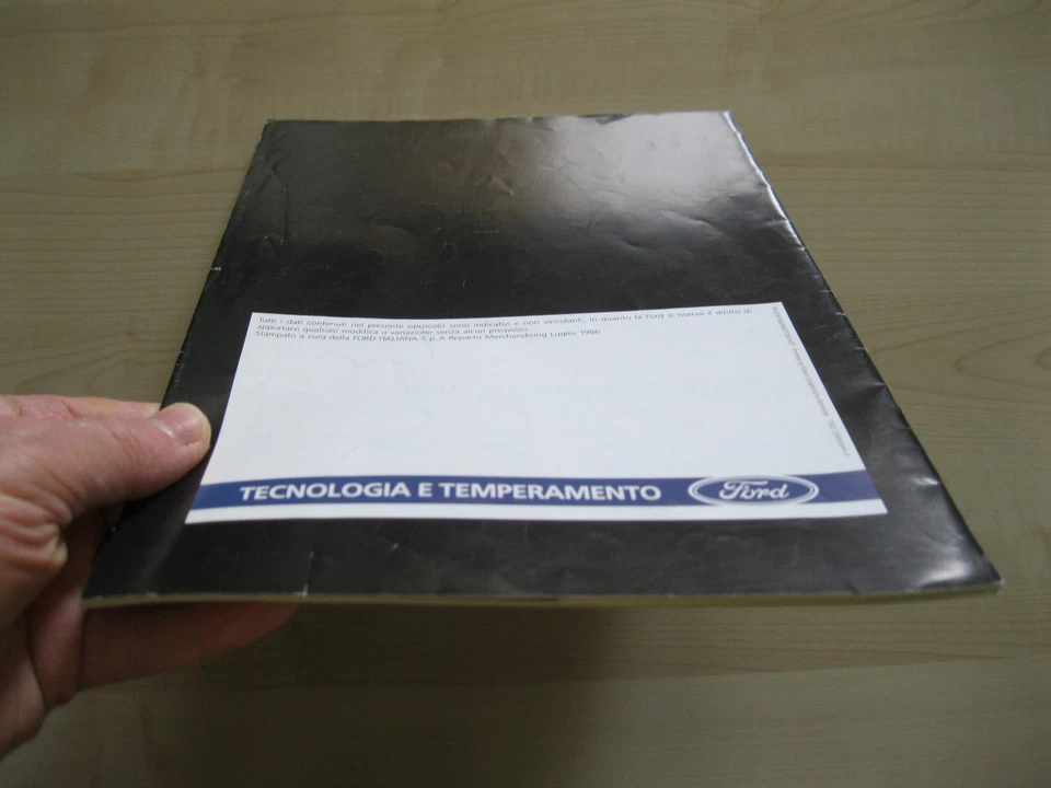 BROCHURE FORD SIERRA - 25 PAGINE A COLORI - FORD ITALIANA S.P.A - LUGLIO 1986 - Immagine 4 di 4